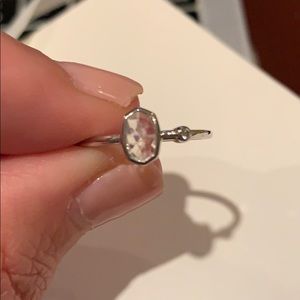 Kendra Scott Chastain Ring 14K Wgld moonstone siz8